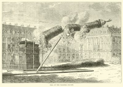 Queda da Coluna Vendome, abril de 1871 de English School