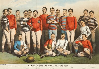 Famosos jogadores de futebol ingleses de 1881, da Boys Own de English School