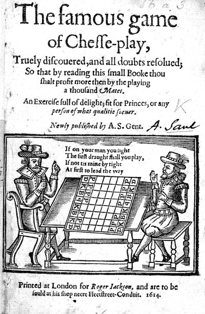 Famoso jogo de xadrez, 1614 (xilogravura) de English School
