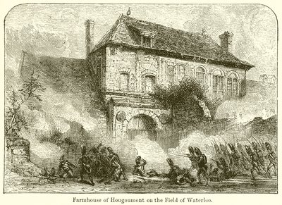 Casa de fazenda de Hougoumont no campo de Waterloo de English School