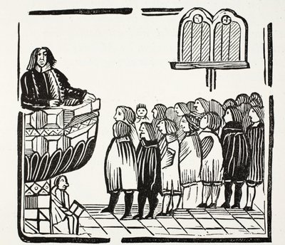 Advertências mais distantes e mais terríveis de Deus, ilustração de Chap-livros do século XVIII de John Ashton, pub. 1882 de English School