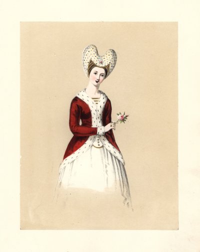 Moda durante o reinado de Henrique V e VI, ilustração de 