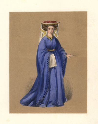 Moda durante os reinados do Rei Henrique IV e V, ilustração de 