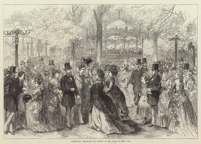Baile de Moda e Concerto nos Campos Elíseos, Paris (gravura) de English School