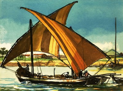 Felucca barcos no rio Nilo de English School
