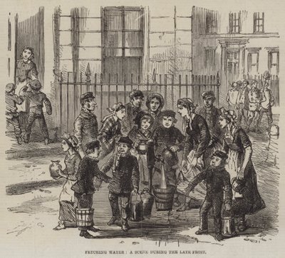 Fetching Water, a Scene during the late Frost (gravura) de English School