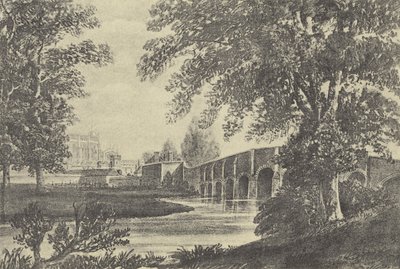 Ponte de quinze arcos, 1818 (gravura) de English School
