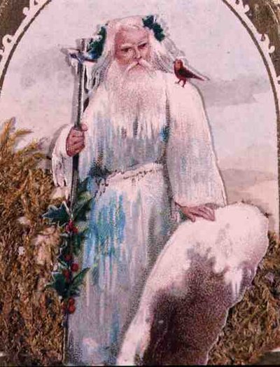 Figura do Velho Inverno, vitoriano (cor litho) de English School