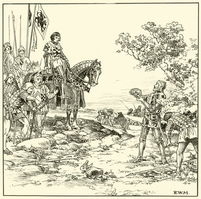 Encontrando a coroa em Bosworth (tinta no papel) de English School