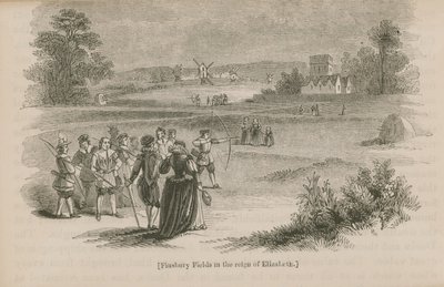 Finsbury Fields no reinado da rainha Elizabeth I de English School