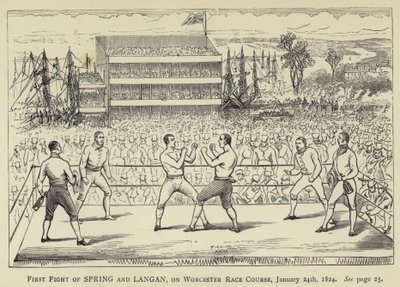Primeira luta da primavera e Langan, em Worcester Race Course, 24 de janeiro de 1824 de English School