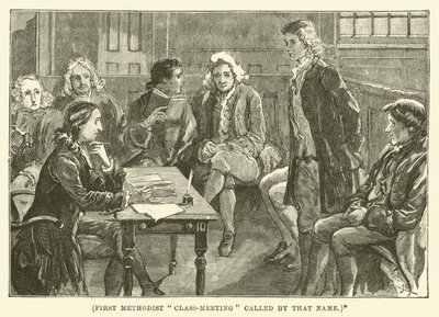 Primeira "Reunião de Classe" metodista designada por esse nome (gravura) de English School