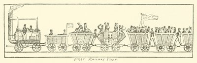 Primeiro Comboio Ferroviário (gravura) de English School