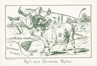 Pescador jogado por Bull, cartão de Natal de English School