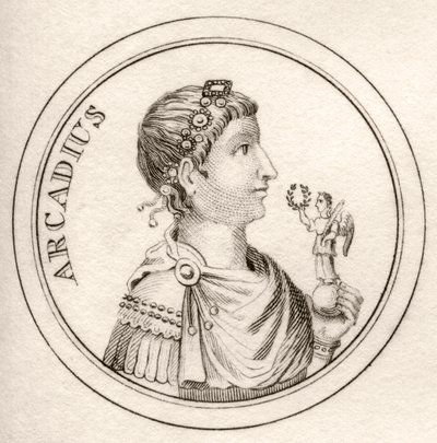 Flavius Arcadius, do &39;Crabb&39;s Historical Dictionary&39;, publicado em 1825 de English School