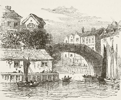 Ponte da frota, Londres, no século XVII, de "A História Nacional e Doméstica da Inglaterra", de William Hickman Smith Aubrey (1858-1916) publicou Londres, c.1890 de English School