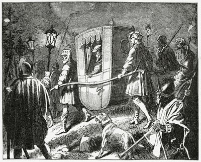 Vôo do imperador Carlos V em 1552 das forças luteranas protestantes lideradas pelo eleitor Maurício da Saxônia, 1882 de English School