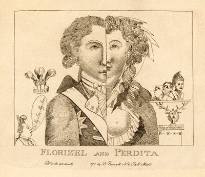 Florizel e Perdita, pub. c.1783 (gravura) de English School