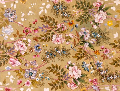 Design Têxtil Florescido, possivelmente por William Kilburn (1745-1818) de English School