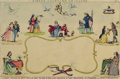 Foress Courting Envelope, pub. por Srs. Fores, c.1840 de English School