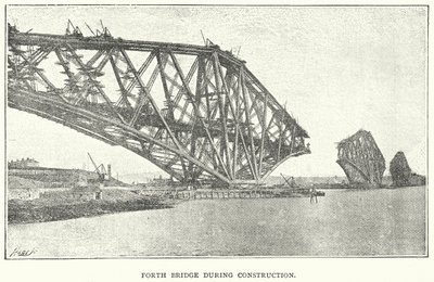 Ponte Forth durante a construção (gravura) de English School
