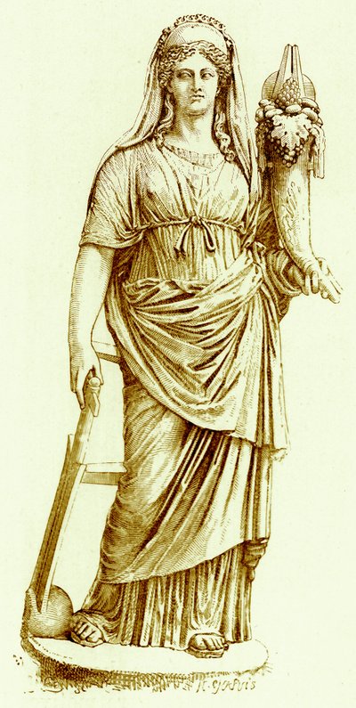 Fortuna, estátua no Vaticano, ilustração da história de Roma por Victor Duruy, publicado em 1884 (imagem digital melhorada) de English School