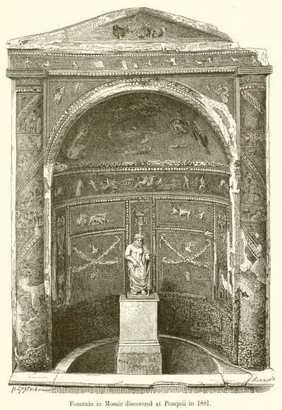 Fonte em Mosaico descoberto em Pompéia em 1881 de English School