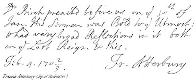 Francis Atterbury (Bp: de Rochester) de English School