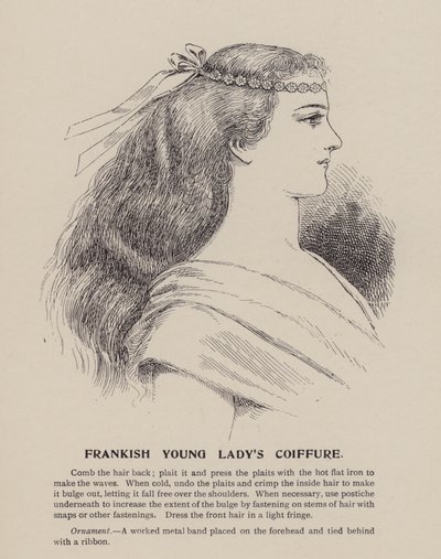 Penteado de uma jovem franca (gravura) de English School