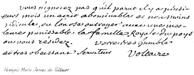 Franscois Marie Arouez de Voltaire de English School
