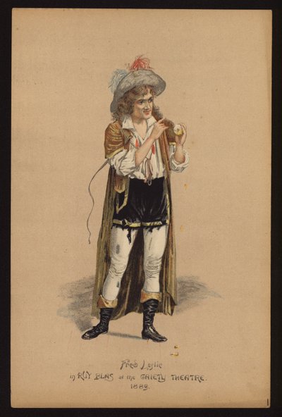Fred Leslie, actor e cantor inglês (cor litho) de English School
