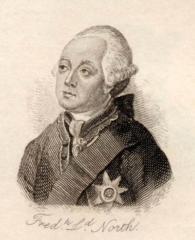 Frederick North, 2º Conde de Guildford, do &39;Crabb&39;s Historical Dictionary&39;, publicado em 1825 de English School