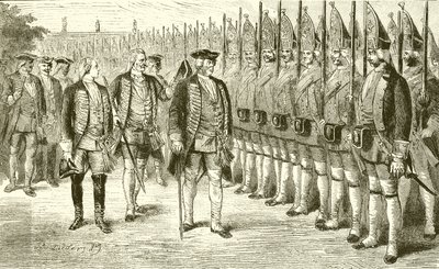 Frederick William I e seus guardas gigantes de English School