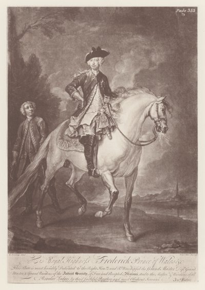 Frederick, príncipe de Gales (litho) de English School