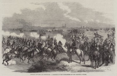 Cavalaria Francesa em Luneville, um Cargo dos Cuirassiers da Guarda Imperial (gravura) de English School
