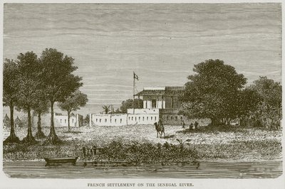 Colonização francesa no rio Senegal, ilustração de viagens ilustradas, c.1880 de English School