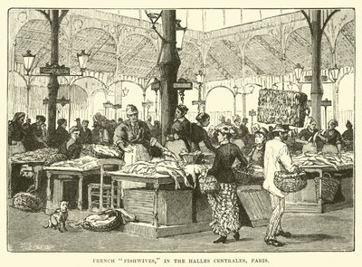 Fishwives franceses, no Halles Centrales, Paris de English School