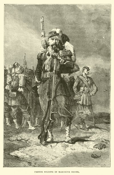 Soldado francês em ordem de marcha de English School