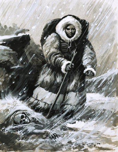 Frei João marcha pela neve ofuscante de English School