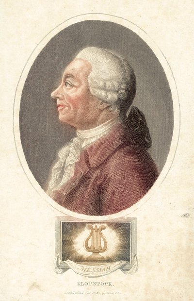 Friedrich Gottlieb Klopstock, poeta alemão (gravura colorida) de English School