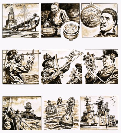 Desde então até agora: Mapeando os mares (guache no papel) de English School