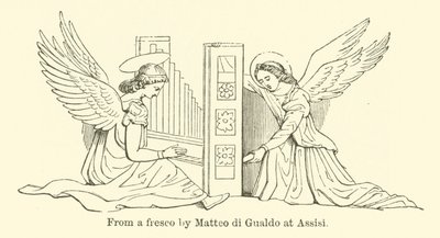 De um fresco de Matteo di Gualdo em Assis (gravura) de English School