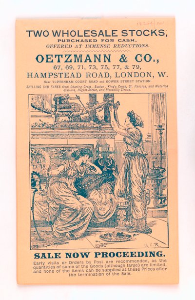 Capa de um catálogo da Oetzmann & Co., c.1885-90 (impressão) de English School