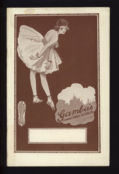 Capa frontal do Catálogo de Gambas Famoso Ballet de Milão (litho) de English School