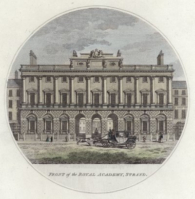 Front of The Royal Academy, Strand, Londres (gravura colorida) de English School