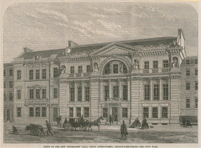 Frente, de, a, novo, maçons, corredor, grande, rainha, rua, lincolns, campo, londres de English School