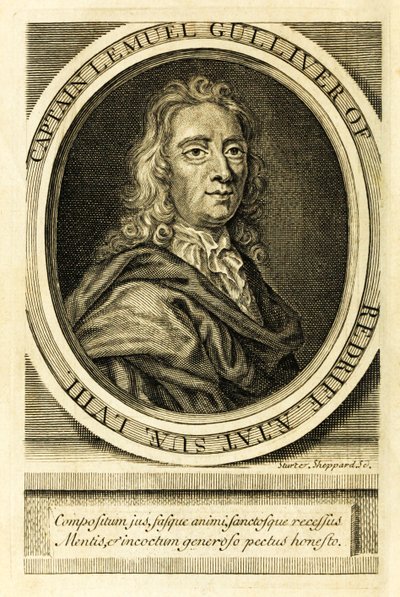 Retrato de Frontispício do Capitão Lemuel Gulliver de 