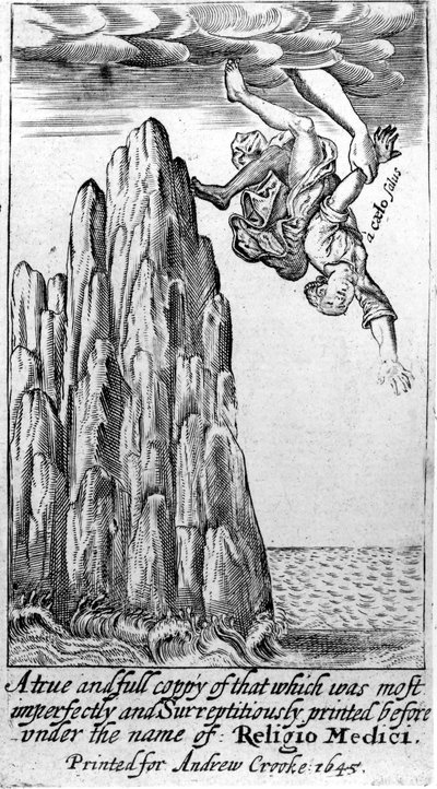 Frontispício para Religio Medici por Sir Thomas Browne, 1645 de English School