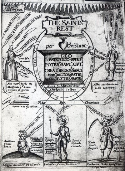 Frontispício para o descanso eterno dos santos por Richard Baxter, impresso em 1652 (impressão) de English School