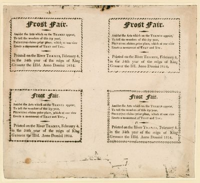 Frost Fair de 1814 - lembranças impressas no gelo de English School